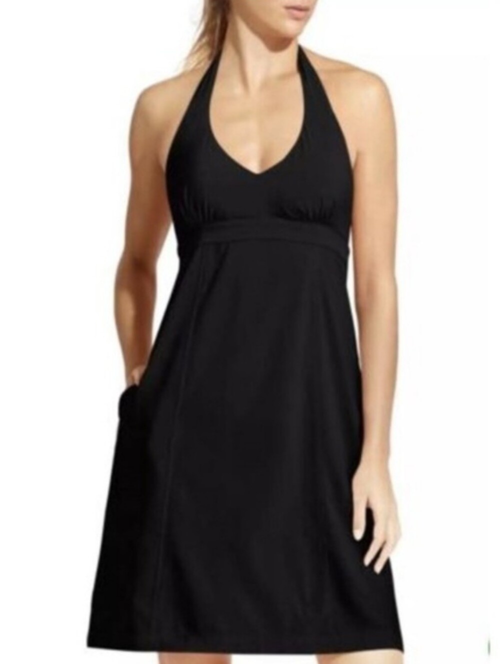 Athleta Black Pack Everywhere Halter Dress Sz 8